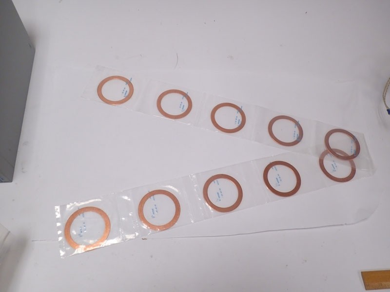  Copper Crush O Ring Gasket OD 3.25" ID2.5'' 3/32'' Thick  Lot of 10