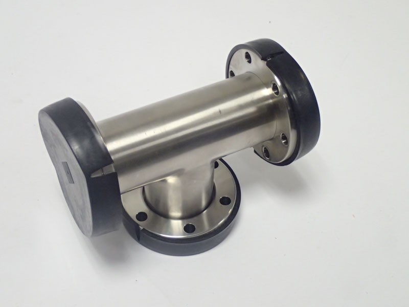 Conflat Stainless Steel Polished Tee 2 Rotatable 1 Fixed 2.75''OD 6 Holes 