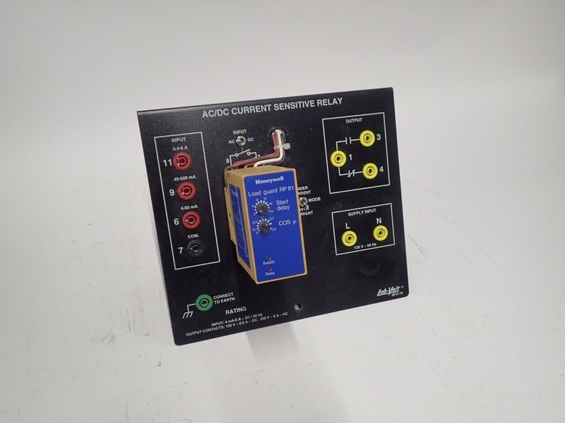 Lab-Volt 3815-10 AC/DC Current Sensitive Relay In 4mA - 6A DC/60Hz Out 120Vdc 0.5A 250Vac 8A Tested 