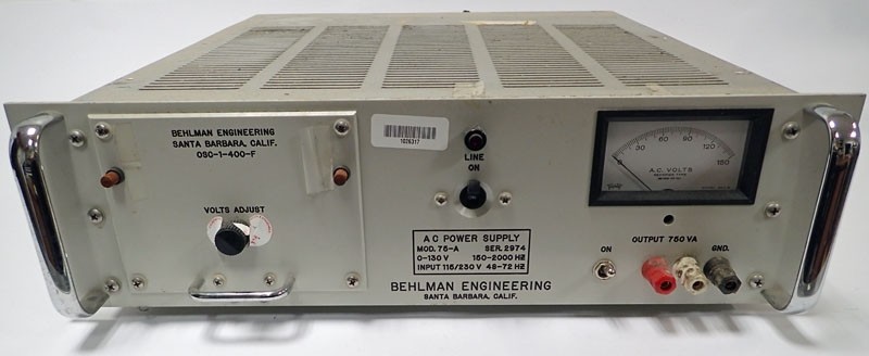 Behlman Engineering Mod. 75-A 0-130V 150-2000Hz AC Power Supply