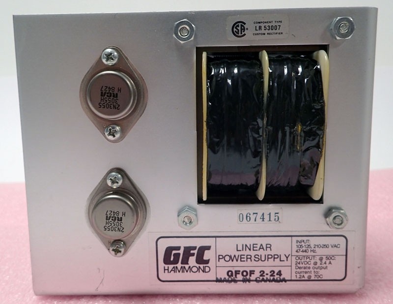 GFC Hammond GFOF 2-24 Linear Power Supply In: 105-125, 210-250VAC Out: 24VDC @ 2.4 A