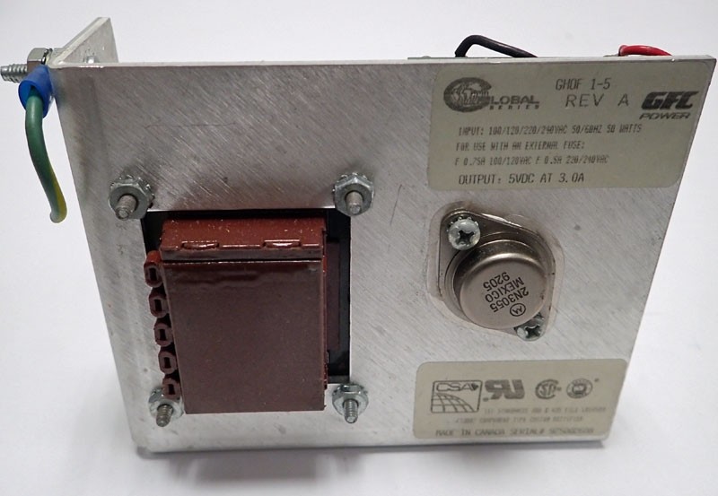 GFC Hammond GHOF 1-5 Rev A Power Supply, Linear Regulated, Open Frame 5 VDC, 3 Amp, Input 47-440 Hz