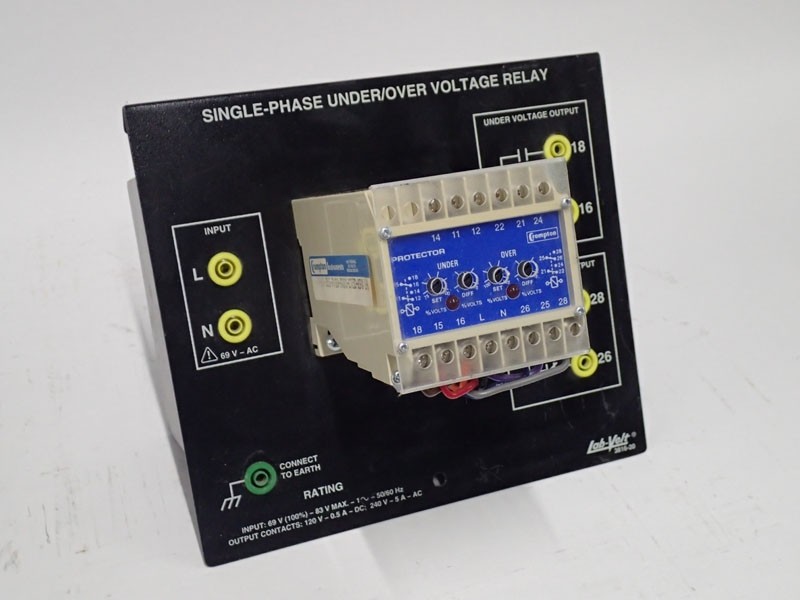 Lab-Volt 3816-20 Single Phase Under/Over Voltage Relay w/ Compton Instruments 253-PVBU Tested 