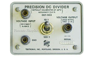 Tektronix 067-503 Precision DC Divider 10:1 or 100:1, Input 40 V max, Output Load with 1 Mohm