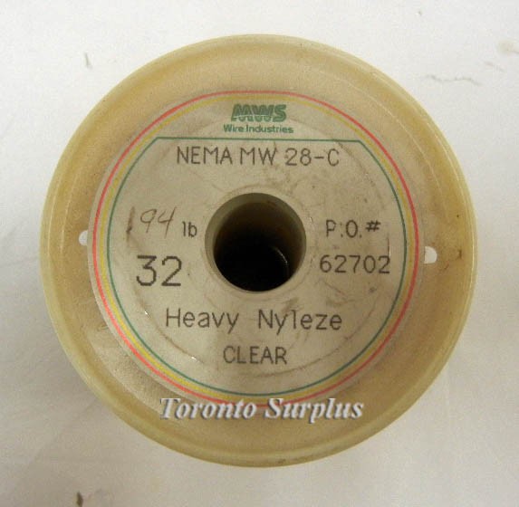 MWS Heavy Nyleze Clear, AWG 32, MW 28-C, .94lbs Copper Magnet Wire