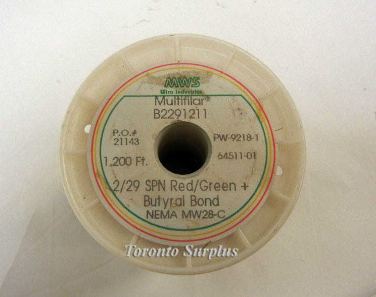 MWS Multifilar 2/29 SPN Red Green + Butyral Bond, MW 28-C, 1200' Copper Wire