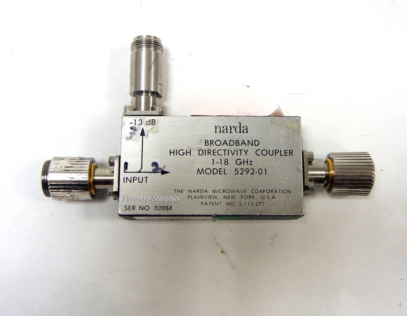 Narda 5292-01 Broadband 1-18GHz High Directivity Coupler 