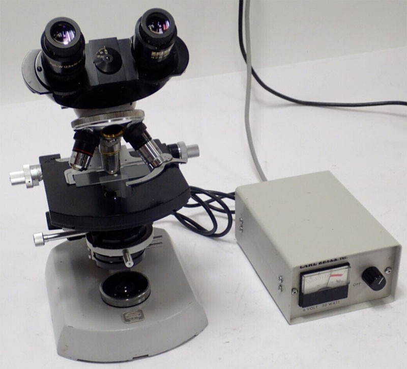 Carl Zeiss Binocular Microscope Neofluar 6,3/0,20 160/- With 872E Power Supply