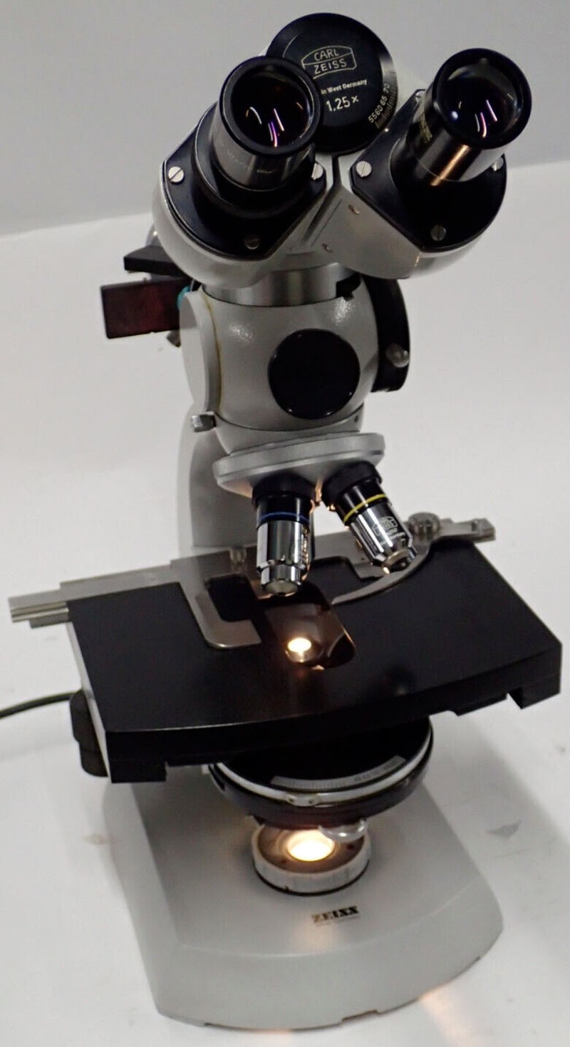 Carl Zeiss Standard 14 47 09 14-9902/35 Binocular Microscope Ph1 10x Ph2 Plan 40x Plan 10x Plan 40x Objectives 