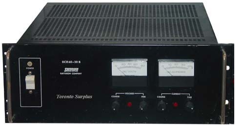 a 60V, 30A Sorensen DCR60-30B DC Power Supply