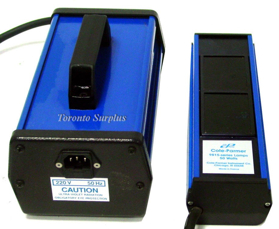 Cole Parmer 9815 Series High Intensity Ultraviolet Uv Lamp Model U 09815 80 With Power Supply 50 W 254 Nm Bulbs Lamps Lamp Assemblies Reflectors Parts