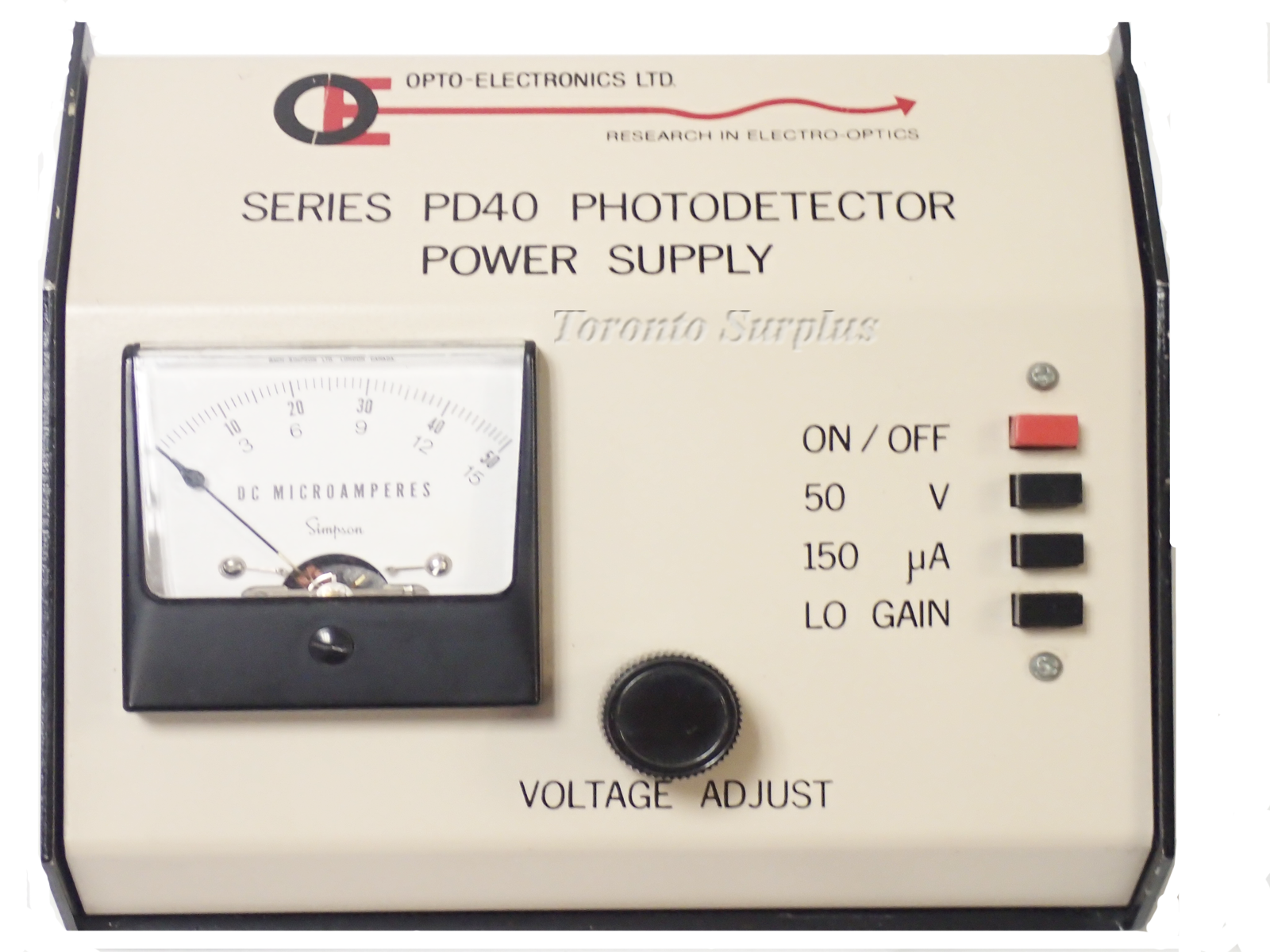 Opto-Electronics Series PD40 Photodetector Power Supply