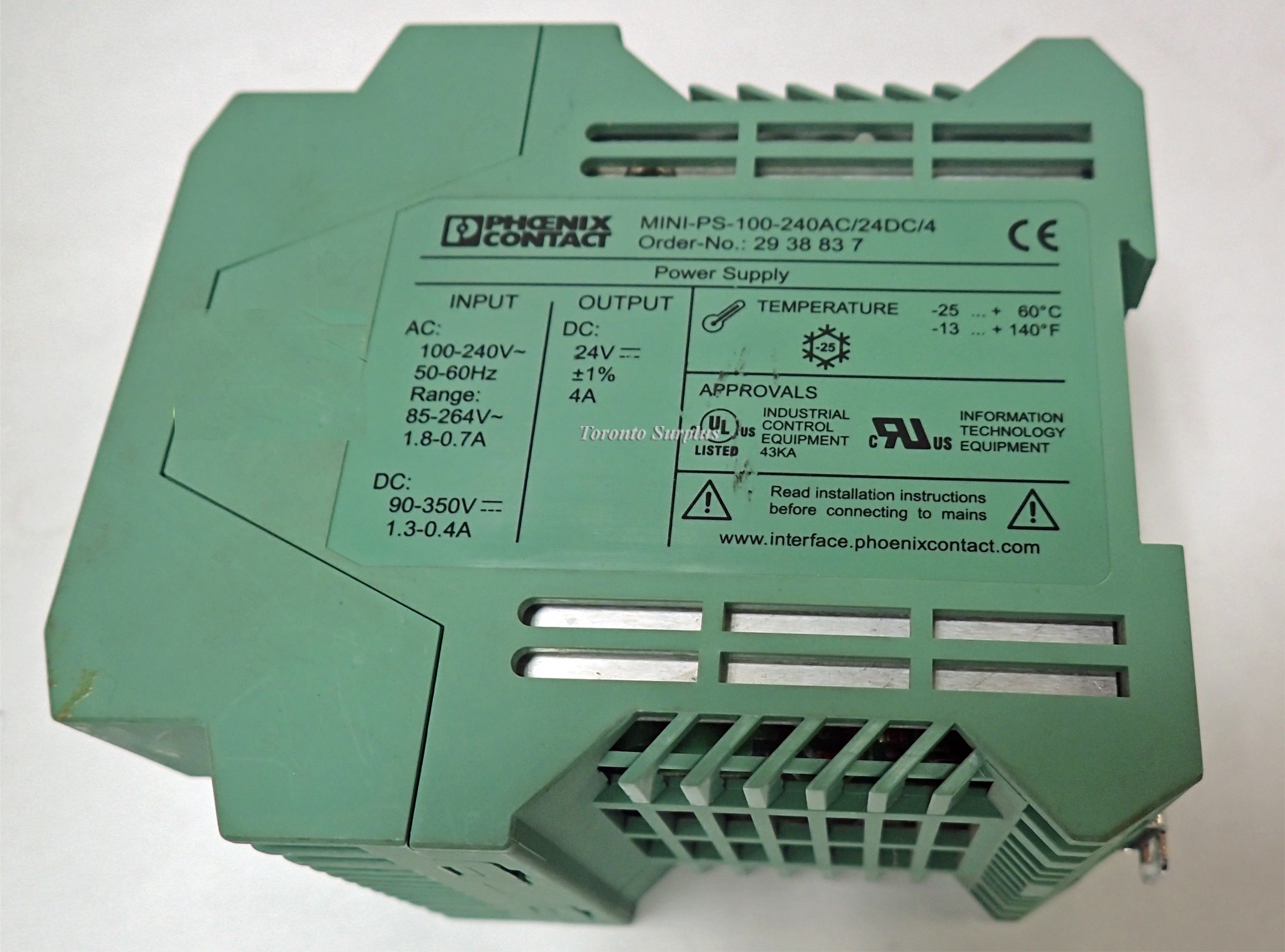 Phoenix Contact Mini PS100-240AC/24VDC 4A 96W Power Supply