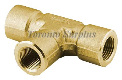 Swagelok B-8-T  Brass Pipe Fitting, Tee, 1/2 in. Female NPT 