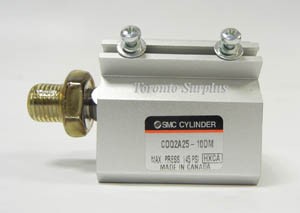 SMC Pneumatic CDQ2A25-10DM CQ2 Series Compact Cylinder, 145 PSI, Rod End Male Thread - BRAND NEW / NOS1