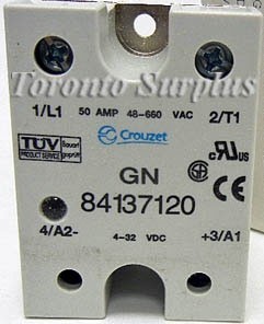 Crouzet GN 84137120 High Voltage Output Solid State Relay SSR 660 Volt @ 50 Amp AC