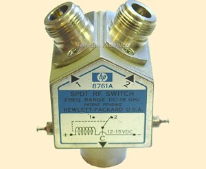 HP 8761A / Agilent 8761A SPDT RF Switch, DC-18 GHz, 12-15 V Solenoids                                                   