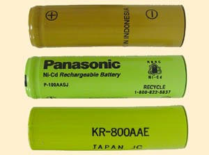 Battery NiCad Nickel Cadmium Panasonic P-100AASJ - AA 1.2V 