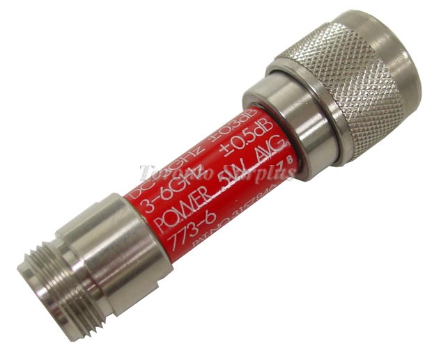 Narda 773-6 Attenuator, DC-6GHz, 5W, 6dB Type N Connectors