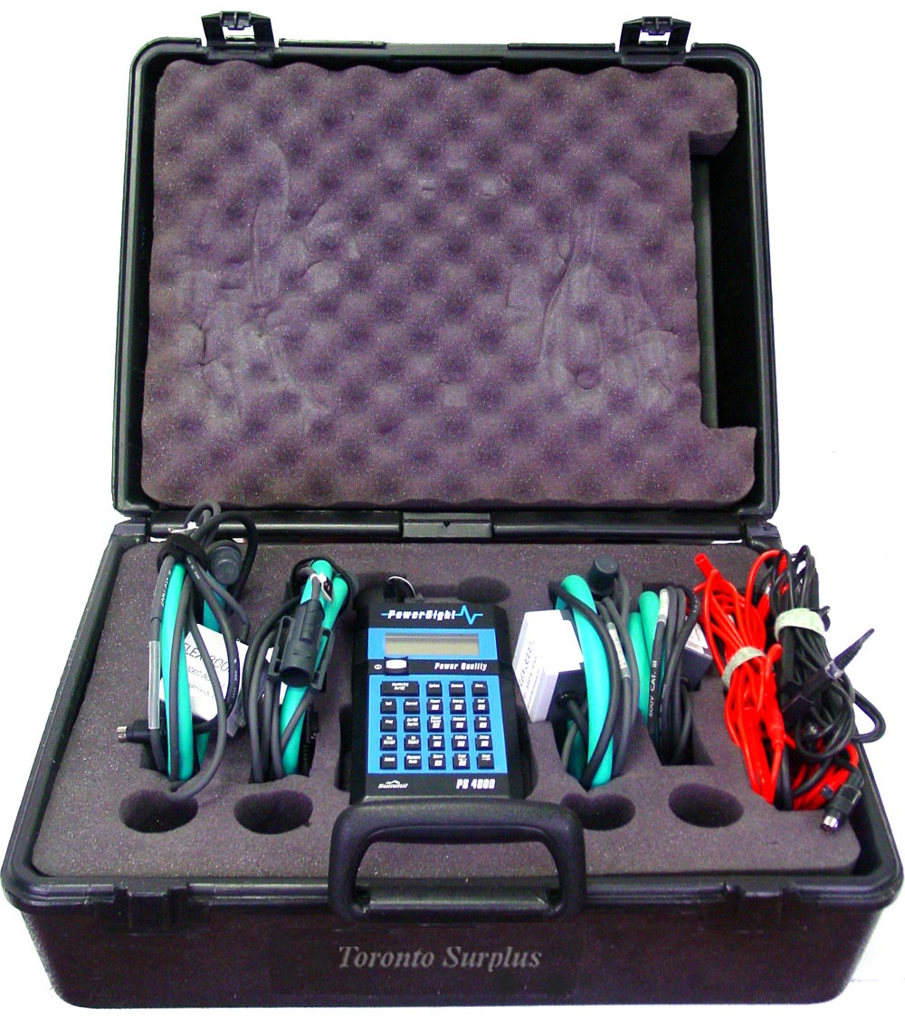 Summit Technology / PowerSight PS4000 / PS 4000 / PK434 Power Quality Analyzer Complete System Kit with four 3000 amp flexible current probes. CAT III Safety. RS 232 Serial Communications