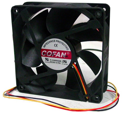 Cofan F-1238HH24B / F1238HH24B / F1238 / F-1238 5"x5" 24VDC, 0.70A Impendance Protected Fan