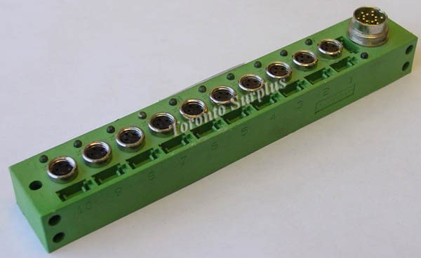 Pheonix Contact SACB-13/3-L-M16 M8 / SACB133LM16 M8 / 1692653 PLUSCON 10 Socket Sensor/Actuator Breakout Box