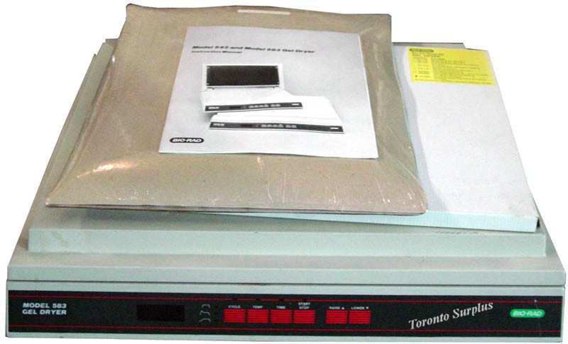 Bio-Rad 583 / 165-1745 Gel Dryer with Cellophane Membrane Backing 165-0963 & Sequencing Gel Filter Paper 165-0959