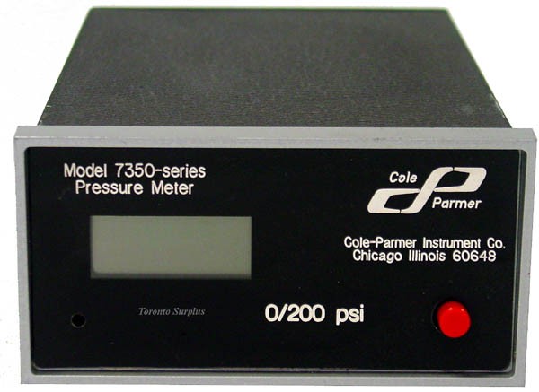 Cole Parmer 7350 Series 2530C Pressure Meter 0/200 psi