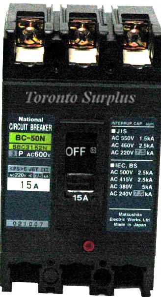 National BC-50N Circuit Breaker 15A 3P