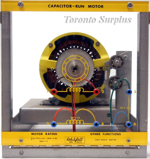 Lab-Volt / LabVolt EMS 8253 Two Phase Capacitor - Run Motor / Electromechanical Training System 