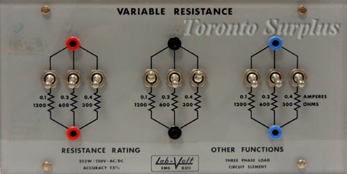 Lab-Volt / LabVolt EMS 8311 / Variable Resistance / Three Phase Load / Circuit Element / Electromechanical Training System 