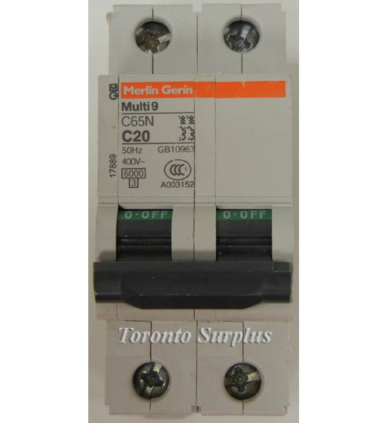 Merlin Gerin C65N C20 Multi 9 Ciruit Breaker 50 Hz, 400 V