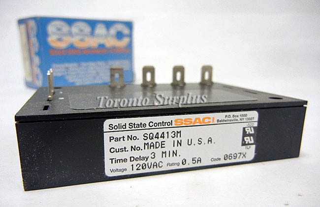 SSAC SQ4413M Timing Relay 120VAC 0.5A, BNIB / NOS