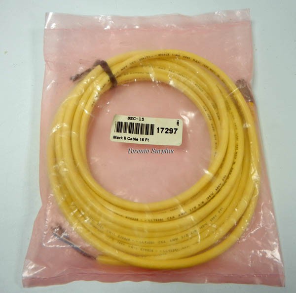 Mark II SEC-15 / SEC15 17297 Yellow Sheilded 15' Cable with Straight , Female, Four Pin Connector