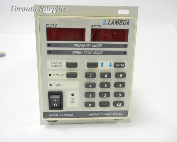 a 120V, 1.4A, Lambda Power Supply LLS6120 0-120 V, 1.4 A, Digital, Variable