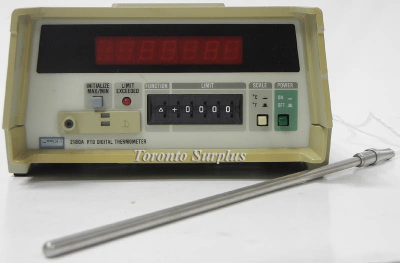 Fluke 2180a Rtd Digital Thermometer With 11 5 Temperature Probe 219c To 664c 394f To 1435f
