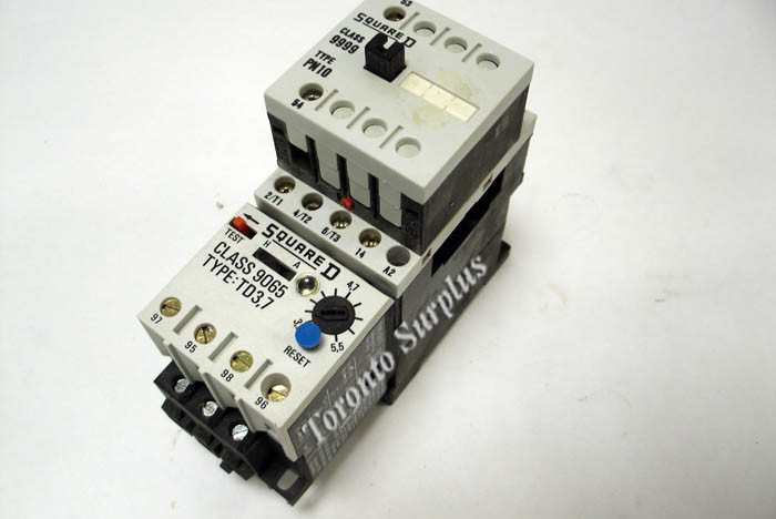 Square D 8502 Type PD2.10E Basic Contactor 220V W/ 9999 Type PN10 Contact Attachment & 9065 Type TD3,7 Fuse kit