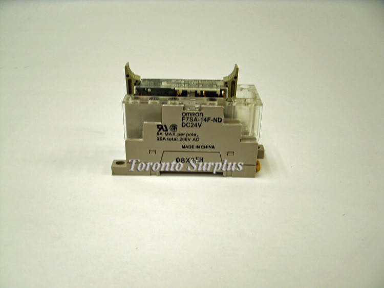 Omron G7SA-4A2B / G7SA4A2B 24VDC Signal Relay W/ Omron P7SA14FND 288VAC Relay Socket