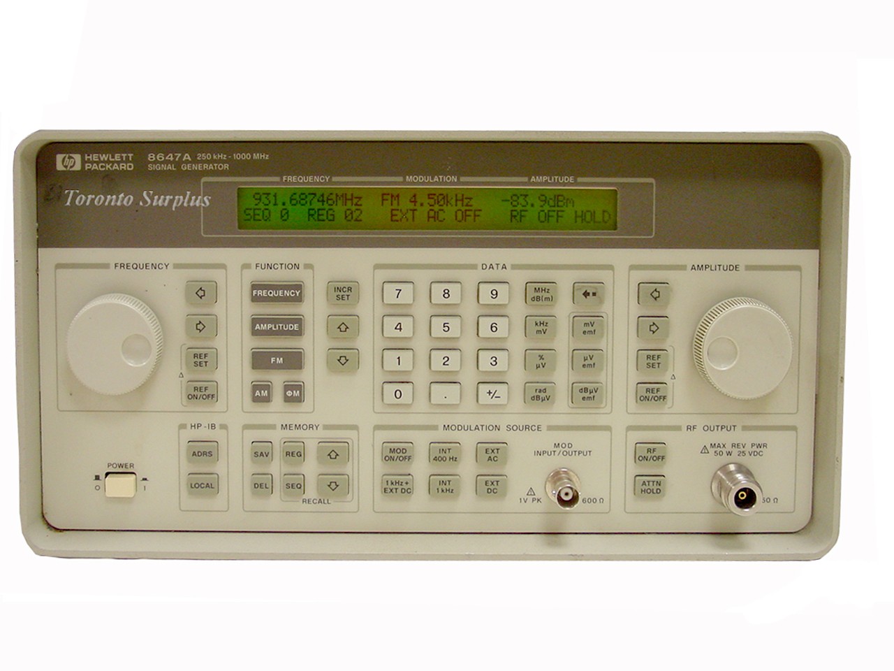 HP 8647A / Agilent 8647A Signal Generator 250 kHz - 1000 MHz OPT 1E5