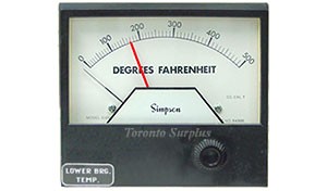 Simpson 3300 Series 3324 XA Temperature Controller 0 - 500°F / Rugged Seal Meter Relay