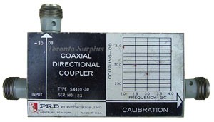 PRD Electronics S4410-30 Directional Coupler 2.0 - 4.0 GHz, -30 dB, S Band, Type N Connectors