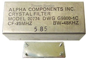Alpha Components 20774 DWG G9800-1C Crystal Filter