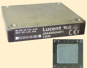 dc 48 to  1.8 / 2.5 / 3.3 VDC Tyco / Lucent JW040 / JAAAWA040 Series DC/DC Converter, Half Brick
