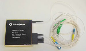 JDS Uniphase RA Series 1x8 Fiber Optic Switch RAAW859O01901 - 5VDC with Pin-out, Hook-up & Truth Table