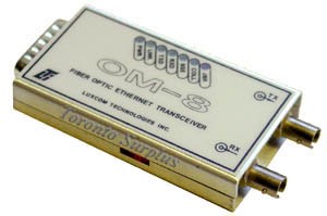 Luxcom Technologies OM-8 FOIRL AUI Fiber Media Converter / Ethernet Media Converter AUI to 10 Base FL Port - NEW/NOS