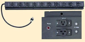 Tectol TE-102A Industrial Grade Heavy Duty Power Bar - 10 x 120V Outlets, 10 x 208V Outlets, 1 Fuse per Outlet