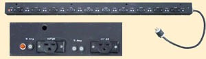 Tectol TE-102A-1 Industrial Grade Heavy Duty Power Bar - 10 x 120V Outlets, 2 Fuses per Outlet