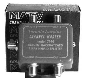 Channel Master 7144 - VHF/FM 4 Way Splitter