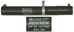 Resistor Wirewound, Renfrew / IRC  6-1/2EA 3R 3ohm, 100W Adjustable (no slider)