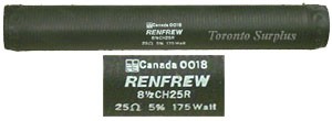 Resistor Wirewound, Renfrew / IRC  8-1/2CH 25R 25ohm, 175W Fixed